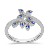 Inel din Argint 925 ( 2.84 grame ) cu Moissanite Albastru Regal cultivat în laborator 0.11 Carate