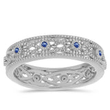 Inel din Argint 925 ( 3.33 grame ) cu Moissanite Albastru Regal cultivat în laborator 0.14 Carate