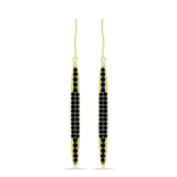 Cercei din Argint 925 Placat cu Aur ( 4.3 grame ) cu Spinel Negru 1.52 Carate