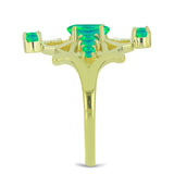 Inel din Argint 925 Placat cu Aur ( 4.68 grame ) cu Opal Verde Etiopian Lega Dembi 0.82 Carate