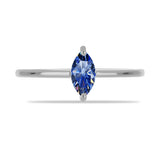 Inel din Argint 925 ( 1.68 grame ) cu Moissanite Albastru Regal cultivat în laborator 0.53 Carate