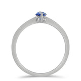 Inel din Argint 925 ( 1.68 grame ) cu Moissanite Albastru Regal cultivat în laborator 0.53 Carate