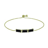 Brățară din Argint 925 Placat cu Aur ( 3.37 grame ) cu Spinel Negru 6.51 Carate