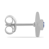 Cercei din Argint 925 ( 1.79 grame ) cu Moissanite Albastru Regal cultivat în laborator 0.21 Carate