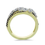 Inel din Argint 925 Placat cu Aur ( 5.86 grame ) cu Spinel Negru și Topaz Alb 2.34 Carate