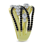 Inel din Argint 925 Placat cu Aur ( 5.86 grame ) cu Spinel Negru și Topaz Alb 2.34 Carate