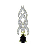 Pandantiv din Argint 925 Placat cu Aur ( 1.7 grame ) cu Spinel Negru și Topaz Alb 0.92 Carate