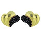 Cercei din Argint 925 Placat cu Aur ( 3.35 grame ) cu Spinel Negru 0.48 Carate