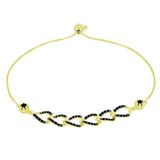 Brățară din Argint 925 Placat cu Aur ( 4.28 grame ) cu Spinel Negru 0.74 Carate