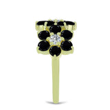 Inel din Argint 925 Placat cu Aur ( 3 grame ) cu Spinel Negru și Topaz Alb 3.17 Carate