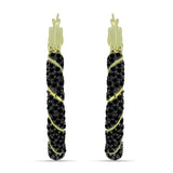 Cercei din Argint 925 Placat cu Aur ( 8.3 grame ) cu Spinel Negru 3.72 Carate