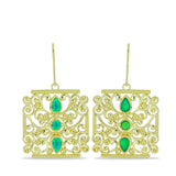 Cercei din Argint 925 Placat cu Aur ( 11.22 grame ) cu Opal Verde Etiopian Lega Dembi 0.71 Carate