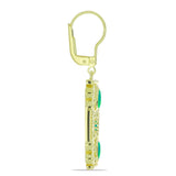 Cercei din Argint 925 Placat cu Aur ( 11.22 grame ) cu Opal Verde Etiopian Lega Dembi 0.71 Carate