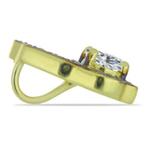 Pandantiv din Argint 925 Placat cu Aur ( 1.81 grame ) cu Spinel Negru și Topaz Alb 0.79 Carate