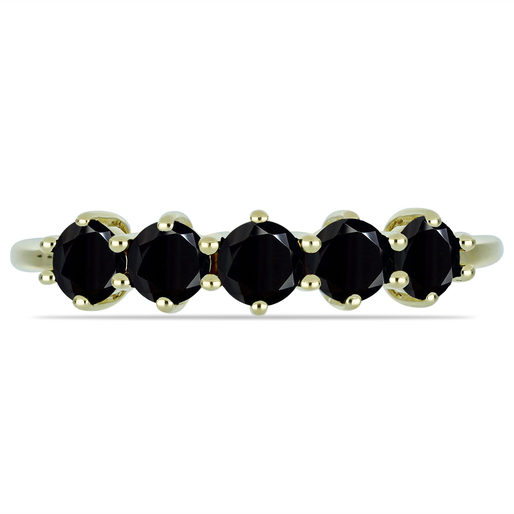 Inel din Argint 925 Placat cu Aur ( 2.17 grame ) cu Spinel Negru 1.75 Carate