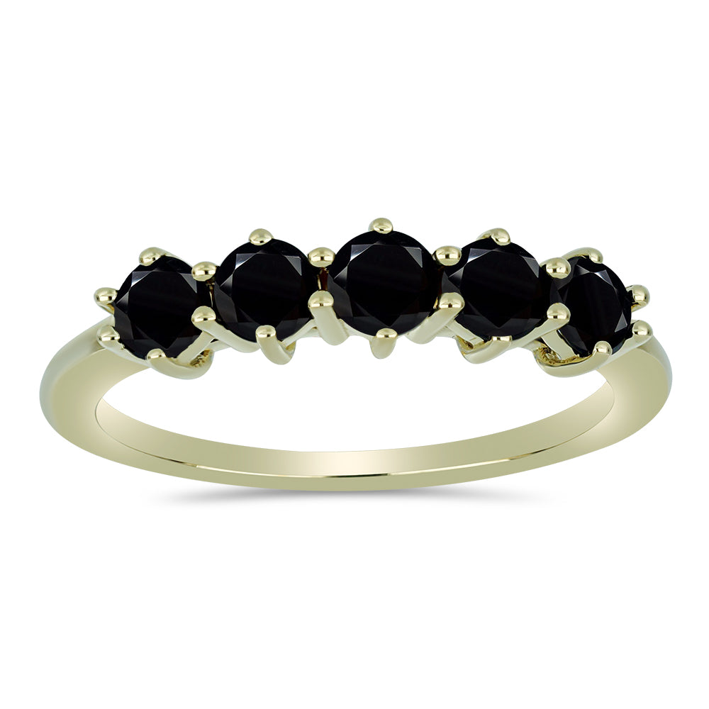 Inel din Argint 925 Placat cu Aur ( 2.17 grame ) cu Spinel Negru 1.75 Carate