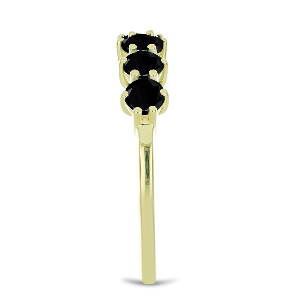 Inel din Argint 925 Placat cu Aur ( 2.17 grame ) cu Spinel Negru 1.75 Carate