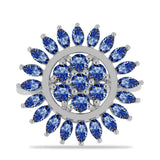 Inel din Argint 925 ( 4.36 grame ) cu Moissanite Albastru Regal cultivat în laborator 2.1 Carate