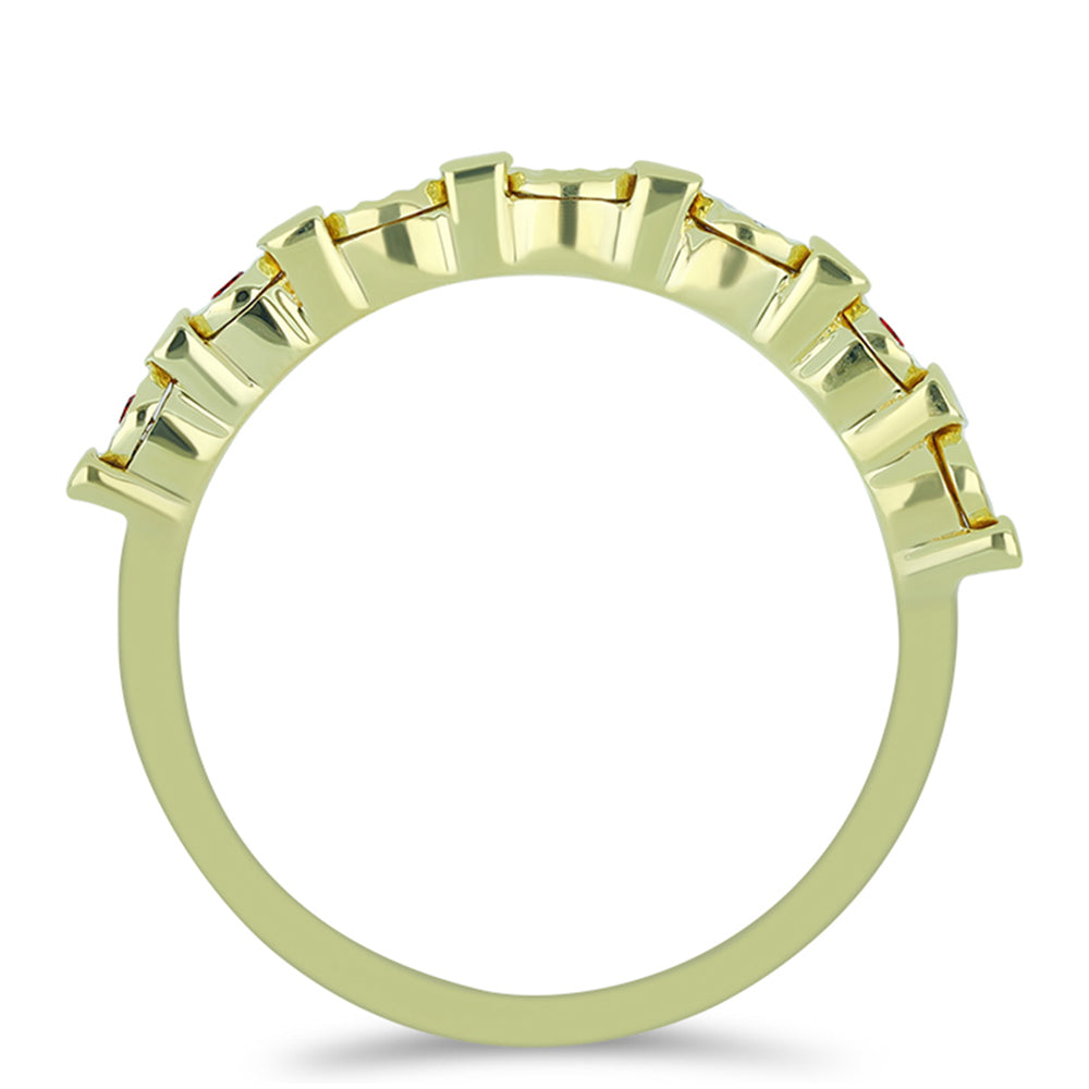 Inel din Argint 925 Placat cu Aur ( 2.41 grame ) cu Diamant Roșu 0.05 Carate