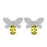 Cercei din Argint 925 ( 2.17 grame ) cu Topaz Galben și Topaz Alb 1.11 Carate
