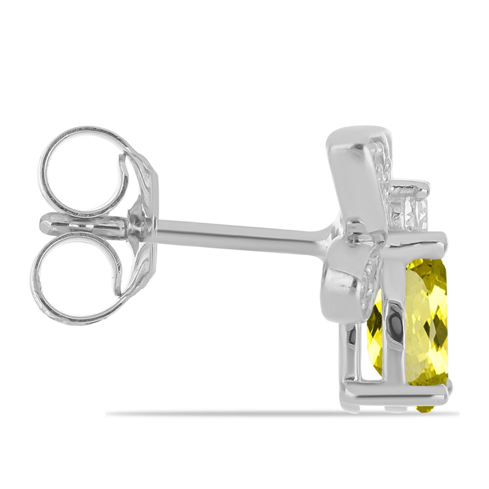 Cercei din Argint 925 ( 2.17 grame ) cu Topaz Galben și Topaz Alb 1.11 Carate