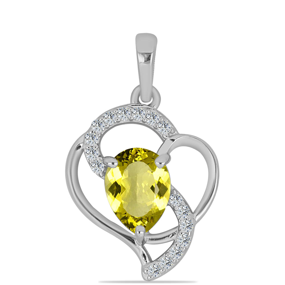Pandantiv din Argint 925 ( 1.38 grame ) cu Topaz Galben și Topaz Alb 1.12 Carate