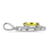 Pandantiv din Argint 925 ( 1.38 grame ) cu Topaz Galben și Topaz Alb 1.12 Carate
