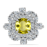 Inel din Argint 925 ( 4.1 grame ) cu Topaz Galben și Topaz Alb 4.08 Carate