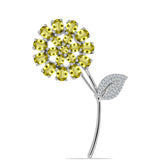 Broşă din Argint 925 ( 5.74 grame ) cu Topaz Galben și Topaz Alb 4.9 Carate