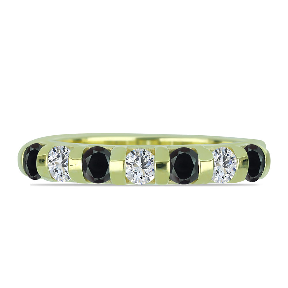 Inel din Argint 925 Placat cu Aur ( 2.72 grame ) cu Obsidian și Topaz Alb 0.72 Carate