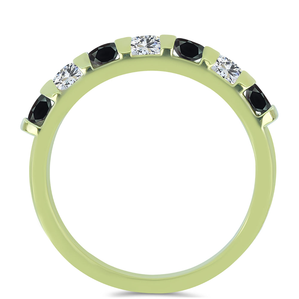 Inel din Argint 925 Placat cu Aur ( 2.72 grame ) cu Obsidian și Topaz Alb 0.72 Carate