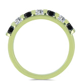 Inel din Argint 925 Placat cu Aur ( 2.72 grame ) cu Obsidian și Topaz Alb 0.72 Carate