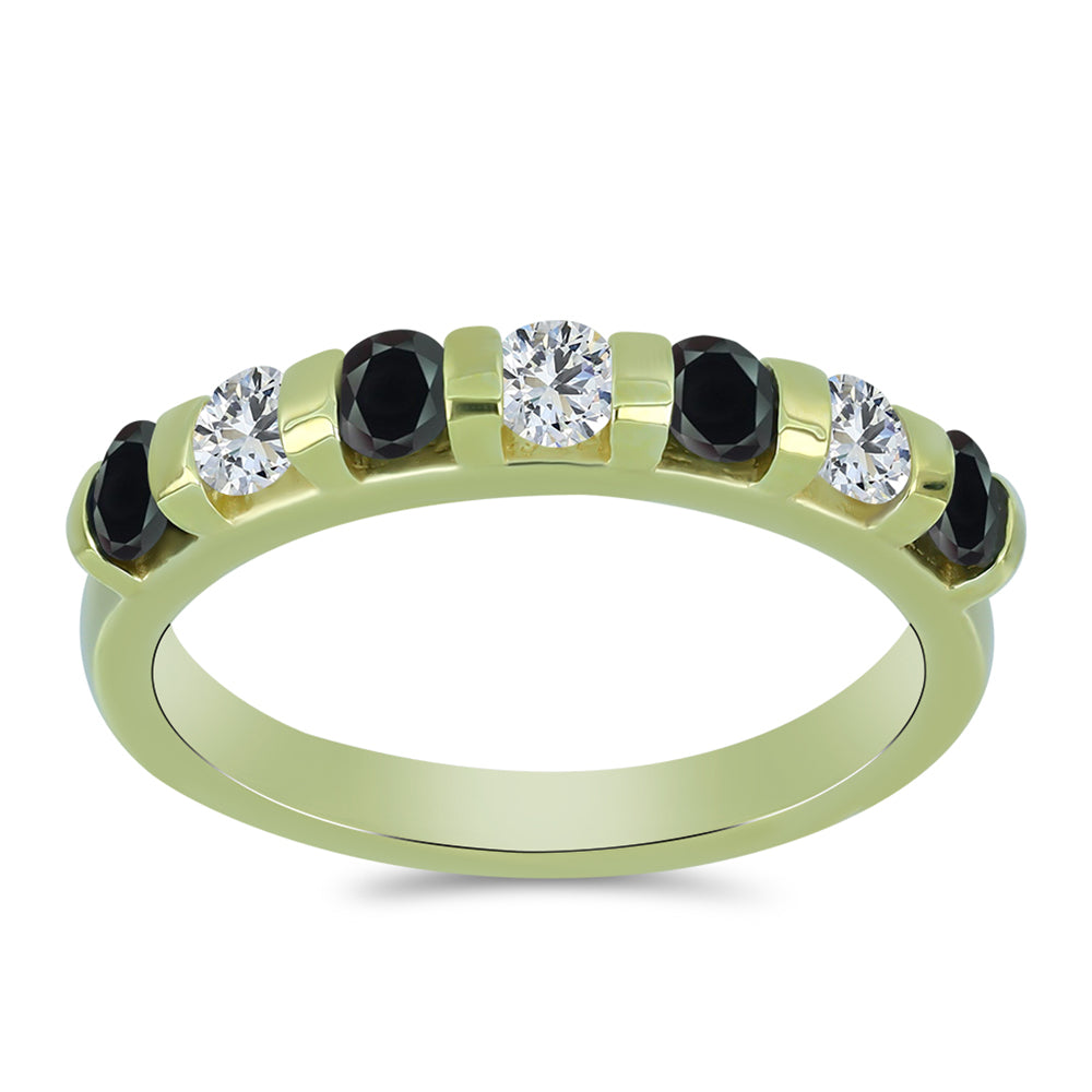Inel din Argint 925 Placat cu Aur ( 2.72 grame ) cu Obsidian și Topaz Alb 0.72 Carate