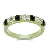 Inel din Argint 925 Placat cu Aur ( 2.72 grame ) cu Obsidian și Topaz Alb 0.72 Carate