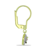 Cercei din Argint 925 Placat cu Aur ( 1.76 grame ) cu Diamant Roșu și Diamant Alb 0.16 Carate