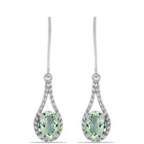 Cercei din Argint 925 ( 2.65 grame ) cu Ametist Verde 2.23 Carate