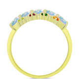 Inel din Argint 925 Placat cu Aur ( 2.53 grame ) cu Opal Welo și Turmalină Chakra 1.46 Carate
