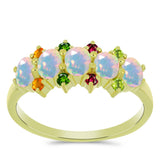 Inel din Argint 925 Placat cu Aur ( 2.53 grame ) cu Opal Welo și Turmalină Chakra 1.46 Carate