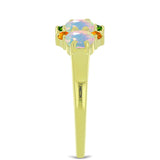 Inel din Argint 925 Placat cu Aur ( 2.53 grame ) cu Opal Welo și Turmalină Chakra 1.46 Carate