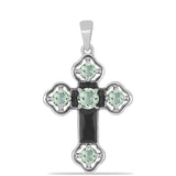 Cruce Pandantiv din Argint 925 ( 1.97 grame ) cu Ametist Verde 0.63 Carate