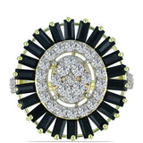 Inel din Argint 925 Placat cu Aur ( 6.37 grame ) cu Obsidian și Topaz Alb 5.34 Carate