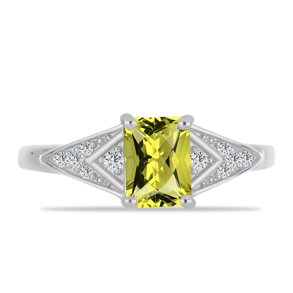 Inel din Argint 925 ( 2.64 grame ) cu Topaz Galben și Topaz Alb 1.07 Carate