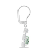 Cercei din Argint 925 ( 3.18 grame ) cu Ametist Verde și Topaz Alb 4.04 Carate