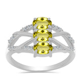 Inel din Argint 925 ( 3.03 grame ) cu Topaz Galben și Topaz Alb 1.24 Carate
