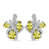 Cercei din Argint 925 ( 4.11 grame ) cu Topaz Galben și Topaz Alb 1.61 Carate