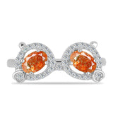 Inel din Argint 925 ( 2.8 grame ) cu Piatra Soarelui Oregon și Topaz Alb 1.14 Carate