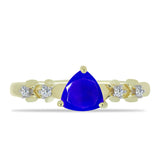 Inel din Argint 925 Placat cu Aur ( 2.56 grame ) cu Agat Albastru și Topaz Alb 0.81 Carate