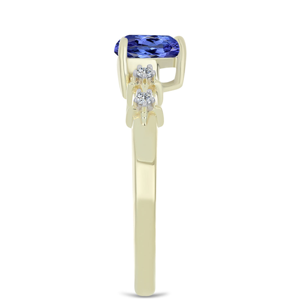 Inel din Argint 925 Placat cu Aur ( 2.56 grame ) cu Agat Albastru și Topaz Alb 0.81 Carate