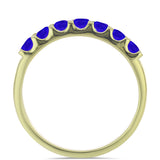 Inel din Argint 925 Placat cu Aur ( 1.94 grame ) cu Agat Albastru 0.77 Carate