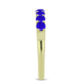 Inel din Argint 925 Placat cu Aur ( 1.94 grame ) cu Agat Albastru 0.77 Carate